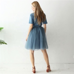 Jupe à 5 couches 65 cm, jupe en tulle plissée tendance pour femmes, taille haute, jupe tutu plissée mi-longue, <span class=keywords><strong>jupon</strong></span> en maille bouffant pour femmes, jupe lolita - Product Image 3