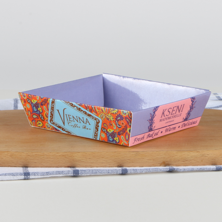 Restaurant Takeaway Fast Food Packaging Box Paper Sushi Box With Beauty Pattern