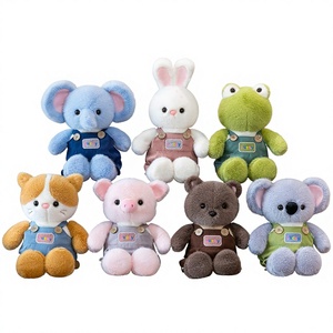 Peluche Animale Série Lucky Family de 40 cm, <span class=keywords><strong>Grenouille</strong></span> ou Chat, Douce et Rembourrée, Remplissage Coton PP, Vêtements Amovibles, Vente en Gros - Product Image 1