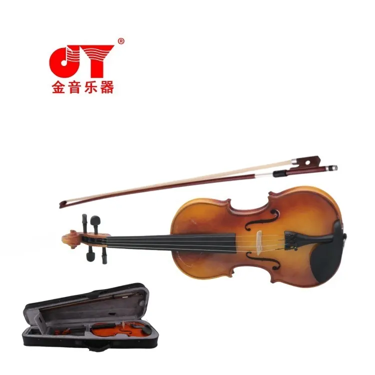 JY Violino adulto 4/4 todo em madeira maciça Violino Profissional com estojo