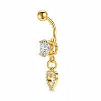 Anneau de nombril en acier chirurgical 14G, piercing de nombril mignon pour femme
