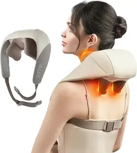 2024 New Upgraded Shiatsu Back Shoulder And Neck Massager Cordless Deep Tissue 4D Expert Kneading Massage For Muscle Pain Relief