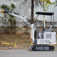Livraison Gratuite Mini-Excavatrice sur Chenilles 1 Tonne, Moteur 26 CV à Faible Consommation de Carburant, Mini-Pelle pour Travaux de Terrassement Légers Multi-Scénarios