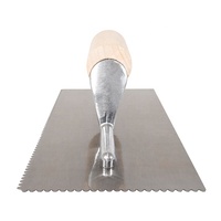 Espátula dentada profesional para enlucido y gruñido, de acero inoxidable con mango de madera