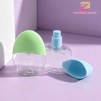 Botol Semprot Mini PET Transparan 30ml Bentuk Telur Lucu dengan Tutup Lengkung Pastel, Portabel untuk Penyimpanan Cairan, Cocok untuk Tetes Mata dan Facial Mist