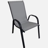 JSL BSCI certifié usine Vente à chaud Pas cher Patio extérieur Cadre en acier Chaise de bistro textoline Chaise de jardin empilable en maille