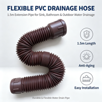 Tuyau d'extension de drainage flexible en PE de 1,5 m, anti-âge, extensible, pour gouttière extérieure, alimentation directe usine