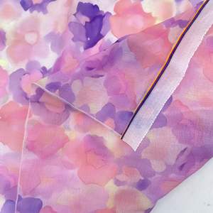 Tissu léger de concepteur imprimé floral multicolore personnalisé par sublimation 100% polyester transparent fleur <span class=keywords><strong>organza</strong></span> pour robe - Product Image 3