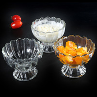 Pot de yaourt au pouding à la crème glacée Pot en verre à base large 100ml 200ml 300ml avec couvercle en liège pour les aliments faits maison