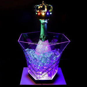 Venta al por mayor de plástico personalizado LED vino Vodka champán cubo de hielo 4L 8L 12L cubo de hielo para La Marca <span class=keywords><strong>Prosecco</strong></span> - Product Image 6