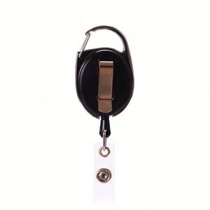 Wholesale Retractable Carabiner Badge Reel Ellipse ID Card Badge Holder Keychain - Product Image 6