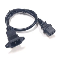 Cordon d'alimentation CA IEC C14 à montage sur panneau vers connecteur de traversée IEC C13, rallonge électrique IEC320 C14 vers C13 pour ordinateur, PDU