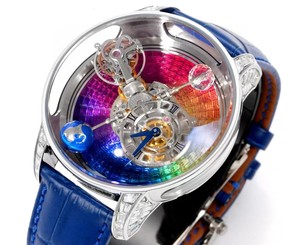 <span class=keywords><strong>Reloj</strong></span> Jacob Celestial Body Rotation de Doble Eje con Tourbillon, Diseño de Panda Chino, Loto y Cielo Estrellado, Totalmente Transparente - Product Image 5