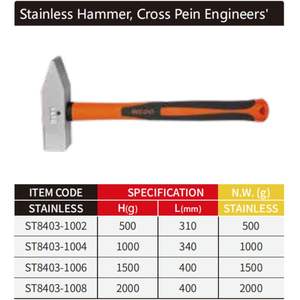 Wodo GS certificato 304 martello per ingegneri 420 in acciaio inossidabile - Product Image 3