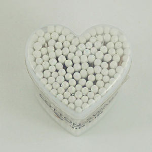 100 pièces de cotons-tiges en bois naturel, double tête ronde, avec couvercle à clapet en forme de cœur, écologiques, sans peluches et hygiéniques - Product Image 3