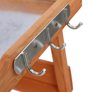 <span class=keywords><strong>Table</strong></span> <span class=keywords><strong>de</strong></span> travail en bois pour <span class=keywords><strong>jardin</strong></span> extérieur <span class=keywords><strong>avec</strong></span> étagères et crochets latéraux - Product Image 6