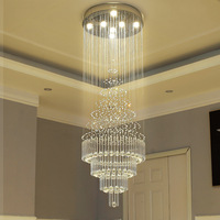Grand lustre LED multi-têtes en acier inoxydable, design simple, style post-moderne, luxe léger pour maisons duplex et villas, salon