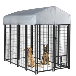 Bangke büyük açık köpek kulübesi köpek kalem oyun parkı evi UV dayanıklı Oxford bez çatı ve güvenli kilit ile çelik çit - Product Image 2