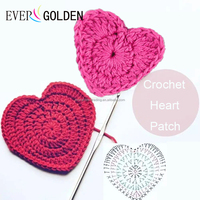 EG22024 2X2CM Patchs Appliqués Cœur au Crochet Fantaisie à Coudre en Dentelle 100% Coton Lavable Accessoires Décoratifs pour Chapeaux et Vêtements