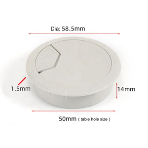 Office Furniture Hardware Gray Black White Silver Circular ABS Plastic <strong>Computer</strong> 50mm Cable <strong>Grommet</strong> Office <strong>Desk</strong> <strong>Grommet</strong> - Product Image 1