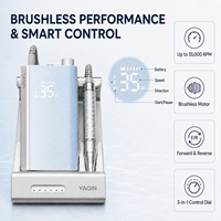 Machine à ongles sans fil rechargeable OEM ODM 35000 tr/min 60W, lime électrique portable avec base de charge et logo personnalisé
