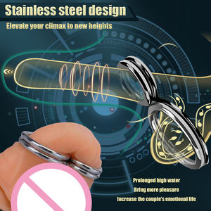 Sexbay En Yeni 6 Tasarım S/L Paslanmaz Çelik Çiftler İçin Seks Metal Sünnet Klipsi Egzersiz Penis Büyütücü Erkek Sünnet Derisi Penis Halkası - Product Image 4