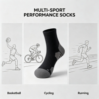 Chaussettes de sport épaisses absorbant la transpiration, chaussettes de course respirantes et rembourrées pour hommes et femmes