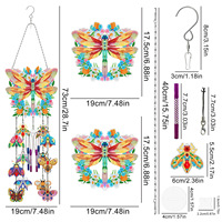 Diamant peinture dessin animé Animal vent carillon oiseau papillon libellule noël pendentif bricolage mosaïque porte fenêtre suspendus décoration