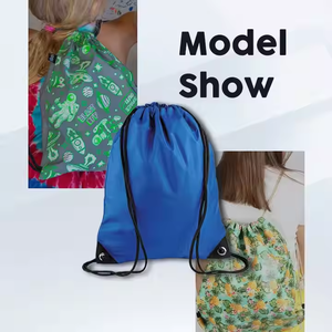 Sac à dos de sport promotionnel personnalisé au prix d'usine, sac à cordon en polyester 210d, impression d'emballage, logo personnalisé, sac à cordon - Product Image 5