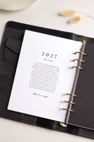 Recharges de papier de qualité supérieure pour agenda 2027, inserts personnalisés pour carnet A5 Filofax à 6 anneaux