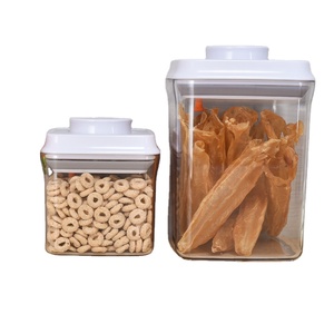 Kitchen Dry Food Container Set Cereal Grain Pantry Organizatio Clear Plastic Seal Storage Transparency Spice Airtight Fresh Box