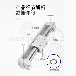 Cylindre sans tige pneumatique SMC de base CY3R/CY1R10/15/20/25/32-100/200/300 Neuf et d'occasion, type à coupleur magnétique pour usage industriel - Product Image 3