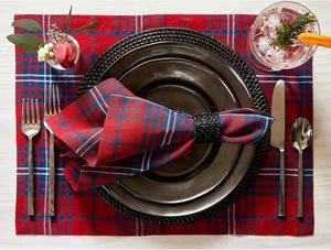 Red Navy <strong>Tartan</strong> Plaid Linen Dinner <strong>Napkins</strong> Machine Washable Handcrafted Cloth <strong>Napkins</strong> for Everyday Dining - Product Image 2