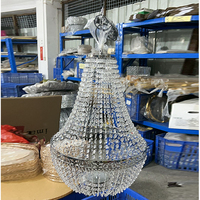 Lustre en cristal de luxe en forme d'OVNI, lampe suspendue pour décoration de mariage, luminaire suspendu en forme d'anneau argenté pour centre de table d'événements et de fêtes