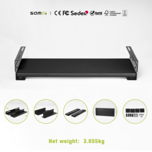 Kẹp khay bàn phím dài màu đen 601mm Sản phẩm tiện dụng có thể tháo rời dưới phụ kiện bàn đứng có thể điều chỉnh - Product Image 2