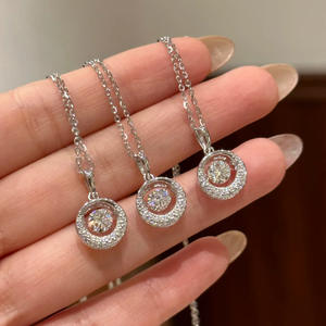 Collar de trébol de plata joyeria plata 925 con piedras naturales collar de moissanita de plata pura Cadena de plata 925 original - Product Image 1