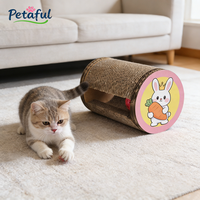Griffoir pour chat moderne en carton écologique, design créatif en forme de cylindre, avec boule à clochette et conception durable