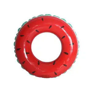 90cm Fruit Pool Floats Watermelon Swimming Rings Inflatable Tubes Floating Toys For Kids Adults