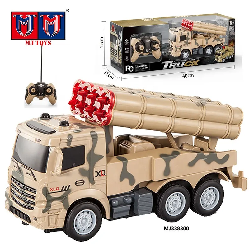 4Wd Military Truck anti-aircraft gun Light Remote Control Toy Vehicle Children Boys Rc Army Trucks
