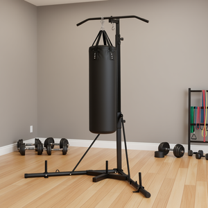 Soporte de acero resistente para saco de boxeo con barra de dominadas, altura ajustable, 46.5 x 46.5 x 91 pulgadas, para gimnasio en casa y fitness. - Product Image 2