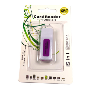 Lector de tarjetas 4 en 1 multifuncional USB2.0 compatible con tarjetas de memoria SD/TF/M2/MS diseño colorido Jade-venta al por mayor - Product Image 2