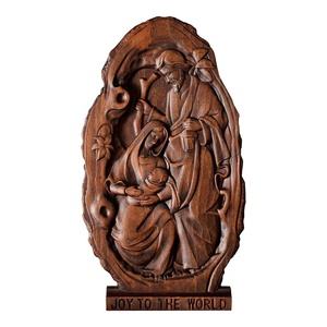 Décor <span class=keywords><strong>de</strong></span> table <span class=keywords><strong>de</strong></span> scène <span class=keywords><strong>de</strong></span> la Nativité en bois <span class=keywords><strong>de</strong></span> hêtre Plaque en bois religieuse artisanale Meubles <span class=keywords><strong>de</strong></span> cinéma à domicile fabriqués avec amour - Product Image 1