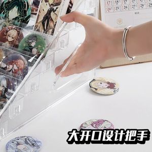 Transparent Multi Layer Badge Display Stand Desktop Storage Rack For Collectible Pins And Cards 7 Tier Organizing Holder Modern - Product Image 4
