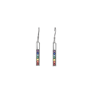 Orecchini Pendenti in Argento Sterling con Cristalli Colorati, Gioielli Minimalisti da Donna per Uso Quotidiano - Product Image 1