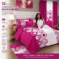 Großhandel 12-teiliges Luxus-Kingsize-Schlafzimmer-Set in einer Tasche mit passenden Vorhängen und Teppich