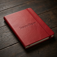 Couverture en cuir PU de qualité supérieure, bloc-notes A5, motif et logo en relief, carnets d'affaires personnalisés, reliure à bande élastique