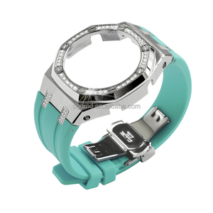 EN VENTE Luxury Gen. 5 Mod Kit pour boîtier en métal avec lunette en diamant et bracelet en caoutchouc pour GM-2100 GA-2100 <span class=keywords><strong>GMA</strong></span>-<span class=keywords><strong>S2100</strong></span> - Product Image 2