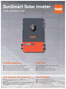 PowMr 16KW 120V/240V Salida Monofásica/Bifásica con Interruptor de Circuito Integrado, Compatible con Sistemas Solares Híbridos en Paralelo - Product Image 1