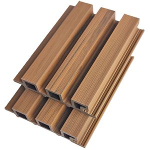 Revestimiento de pared exterior moderno WPC Decking 3D en relieve ignífugo absorbente de sonido a prueba de humedad hoteles plástico compuesto de madera - Product Image 2