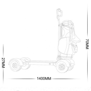 Trottinette KSM-930 de type skateboard, pliable à 4 roues avec support de sac, idéale pour le golf, fabriquée en Chine - Product Image 4